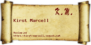 Kirst Marcell névjegykártya